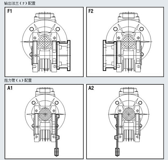 NMRV減速機(jī)安裝參數(shù)圖